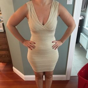 Gold sparkle bandage Wow Couture small Dress